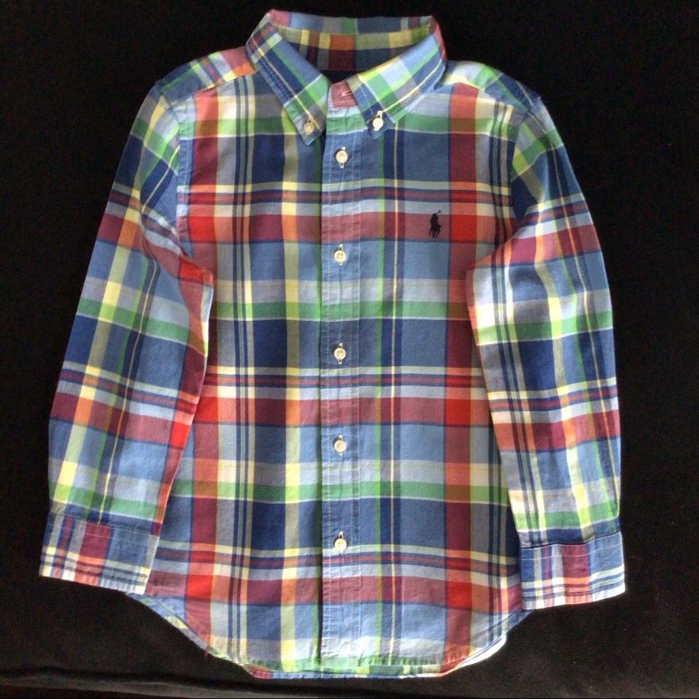 Ralph Lauren Button Down Shirt, Toddler Boy Size 5, Multicolor